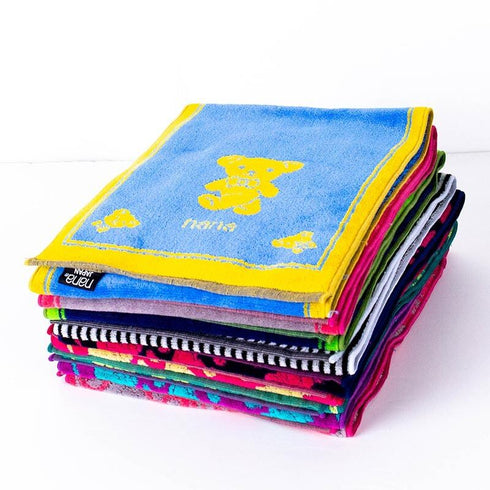 タオル 横浜ナナ 湘南ナナ NANA フェイスタオル ハーフ ベア柄 ブルーイエロー nn-fth2-N